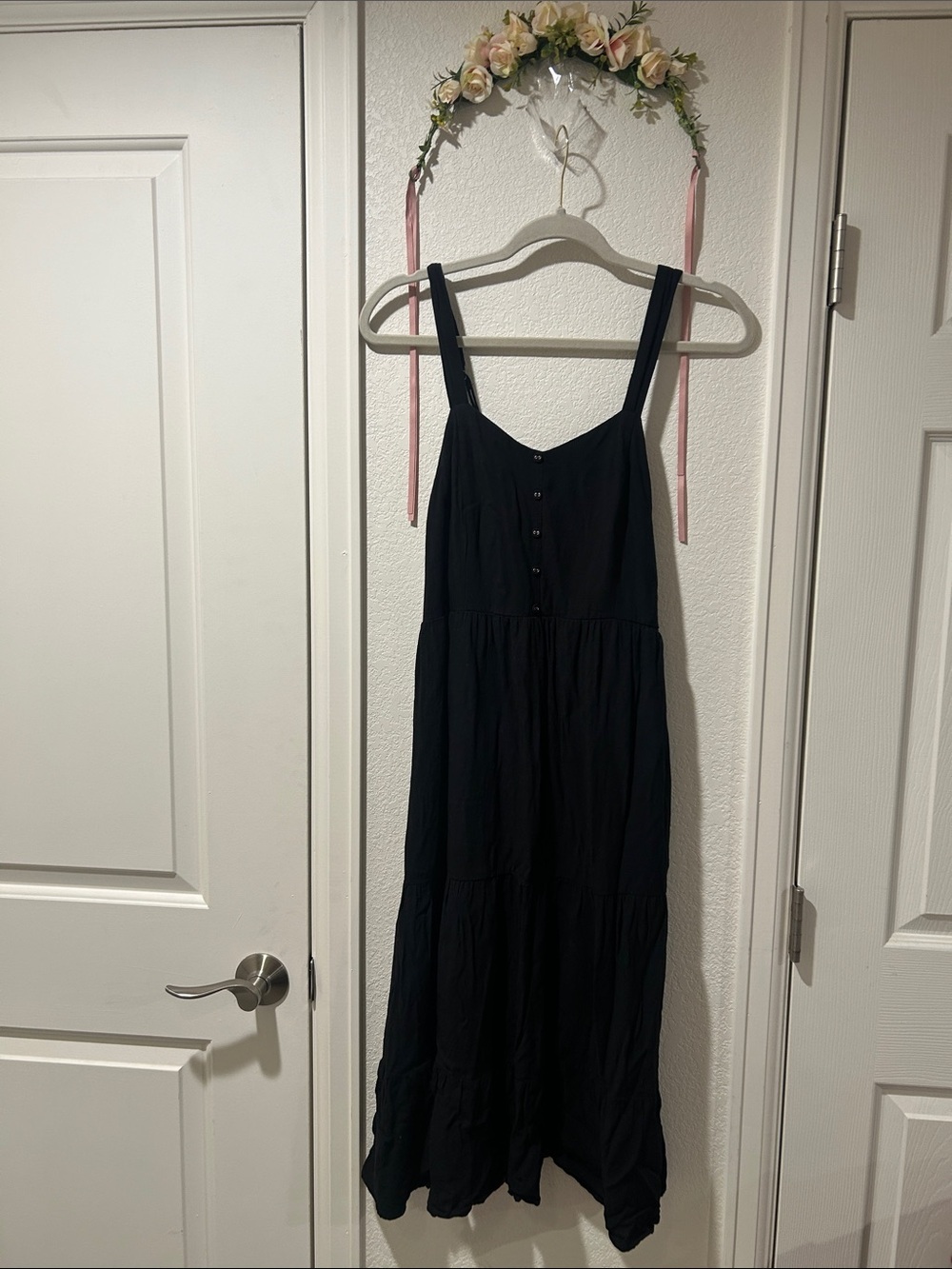 BeCool Black Sleeveless Button-Front Maxi Dress